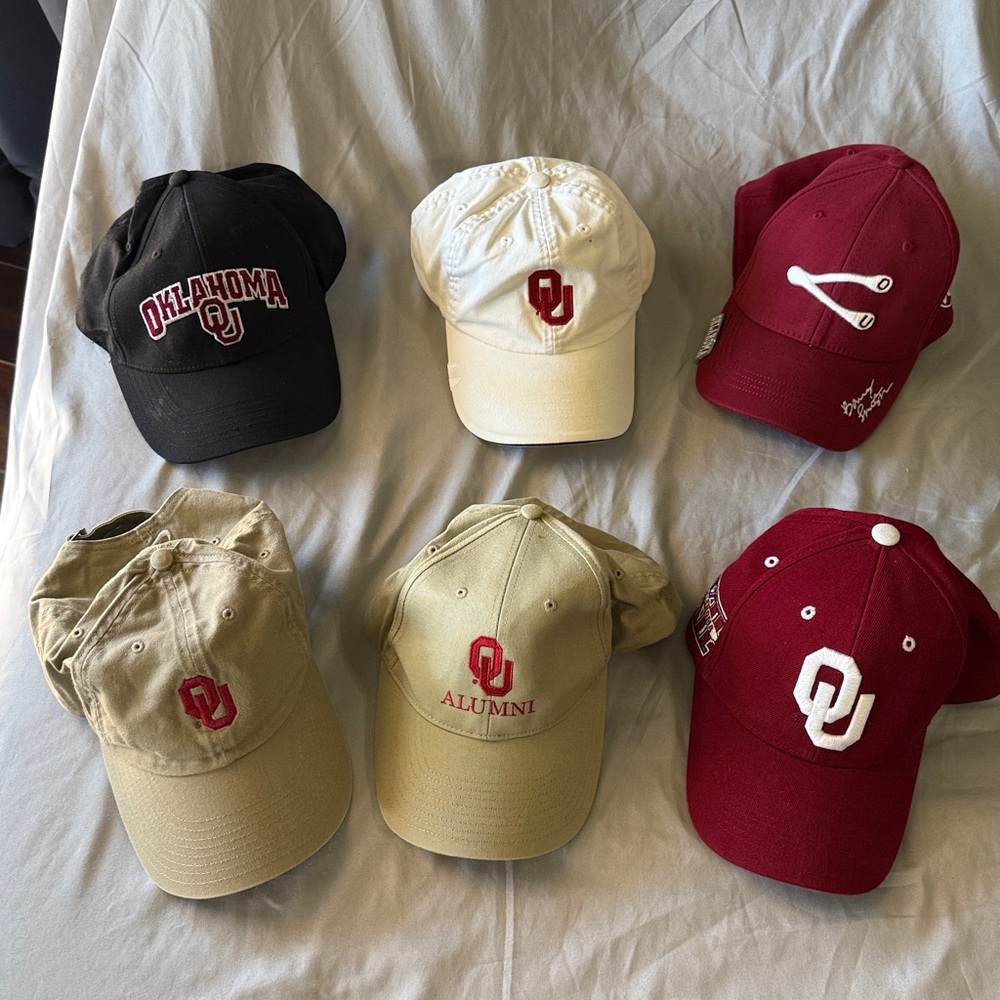Oklahoma Sooners OU Hat Cap Bundle - Six full size!